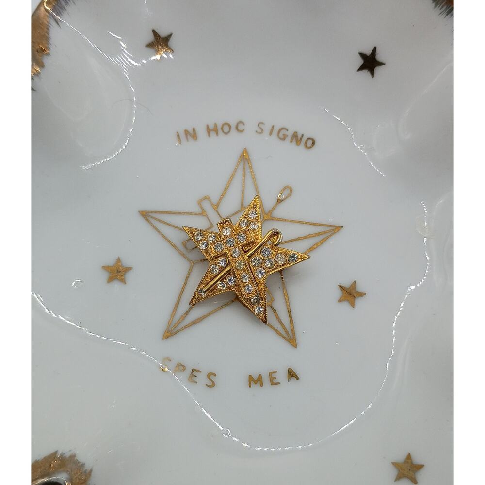 Vintage Order of the Eastern Star Trinket Dish and Brooch